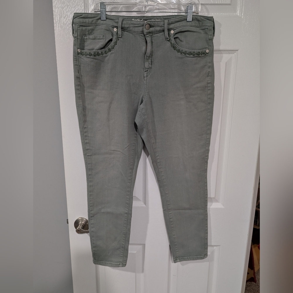 Mossimo Supply Co. Denim Sage Green High Rise Skinny Jeans in Size 16R